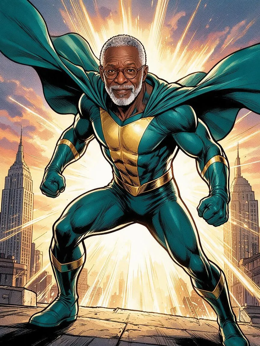 Comic cover hero