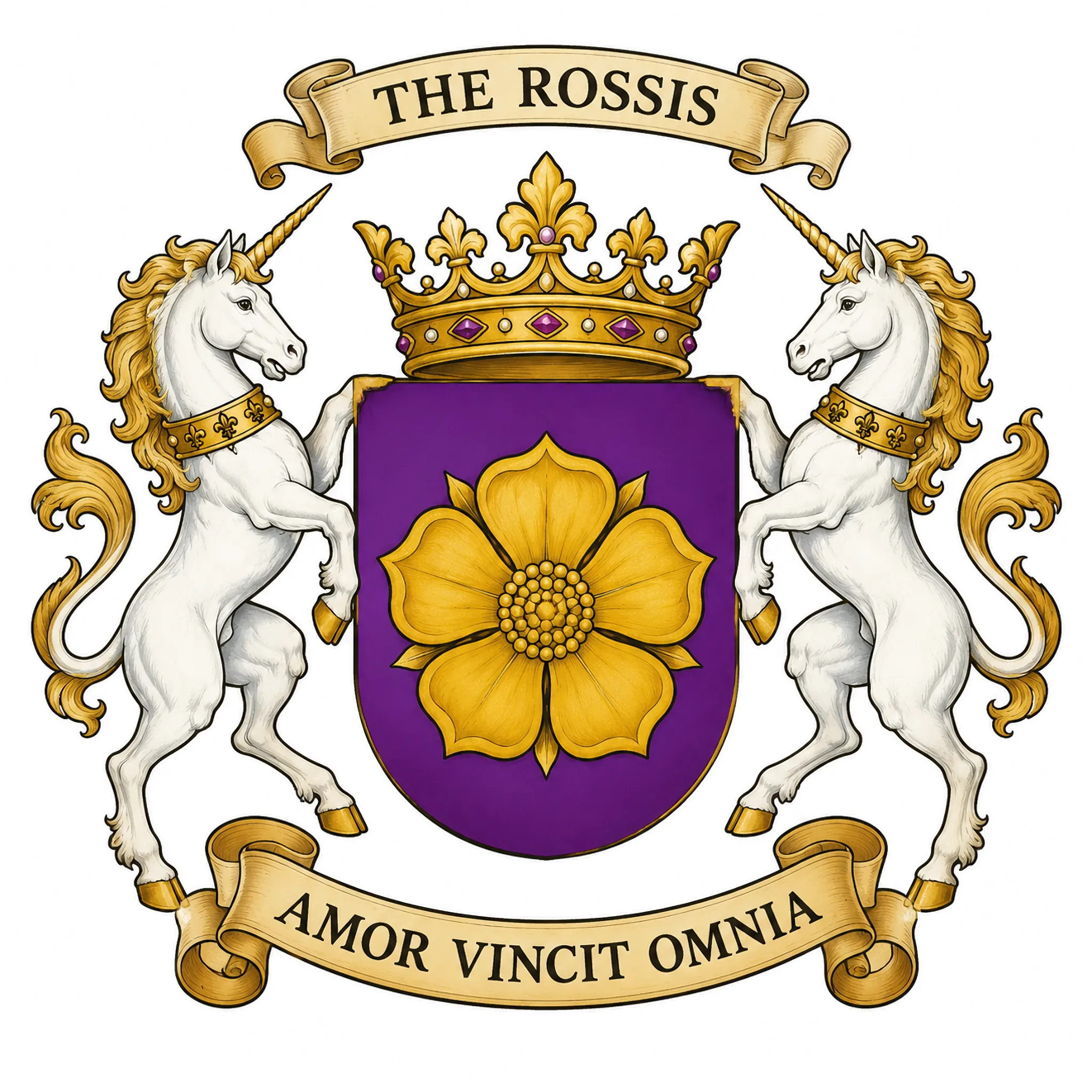 Rose with unicorns