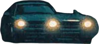 Distant car with headlights