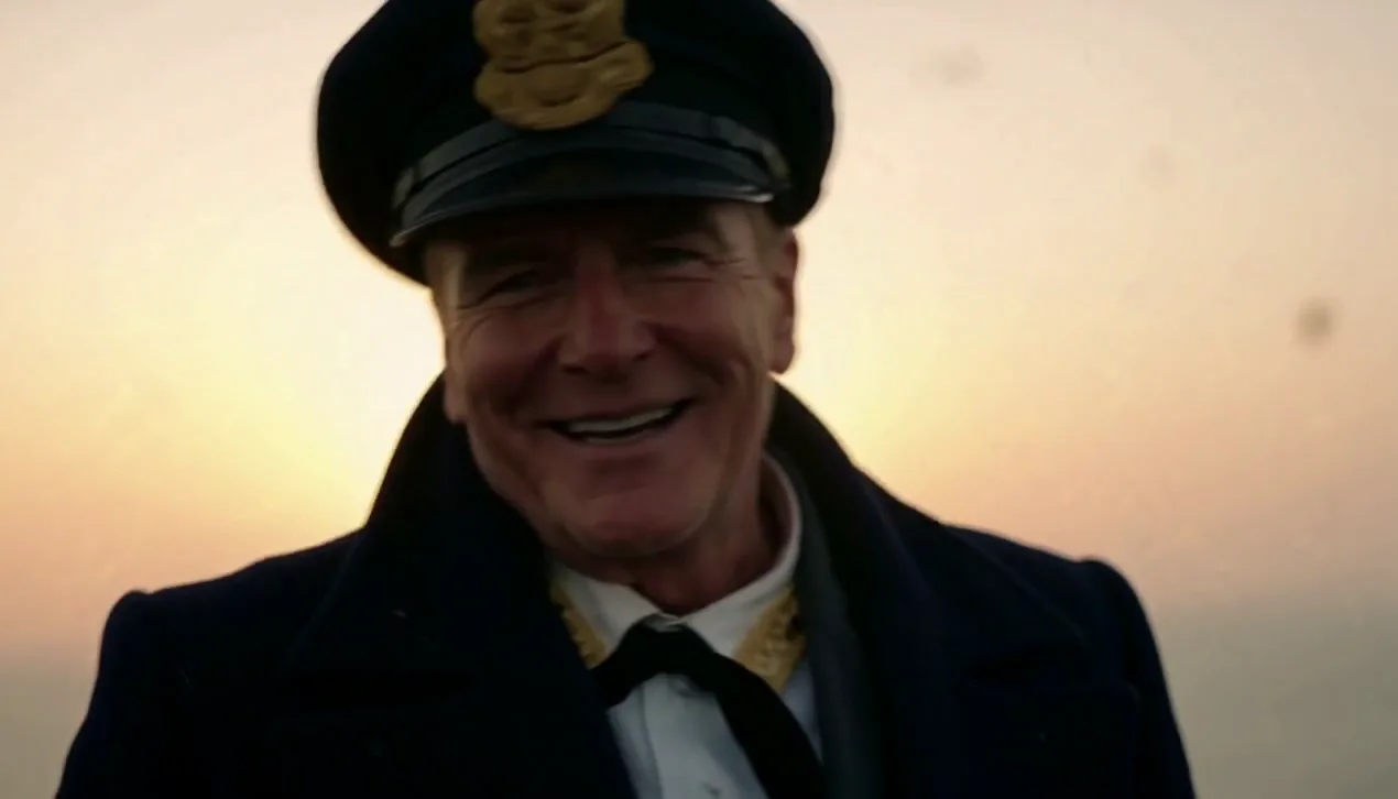 A captain speaks at dawn