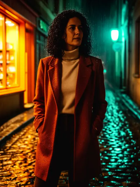 Coat rain relight