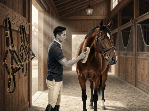 Barn grooming to stipple