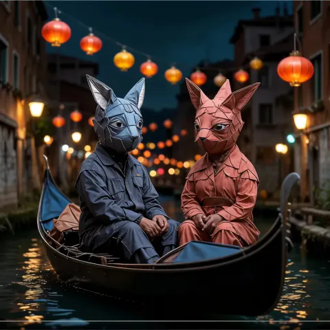 Origami gondola masks