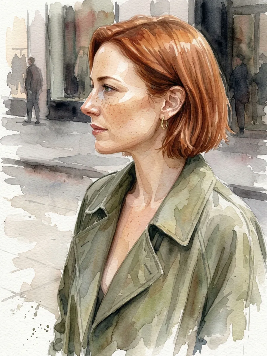 Seitenprofil, Aquarell