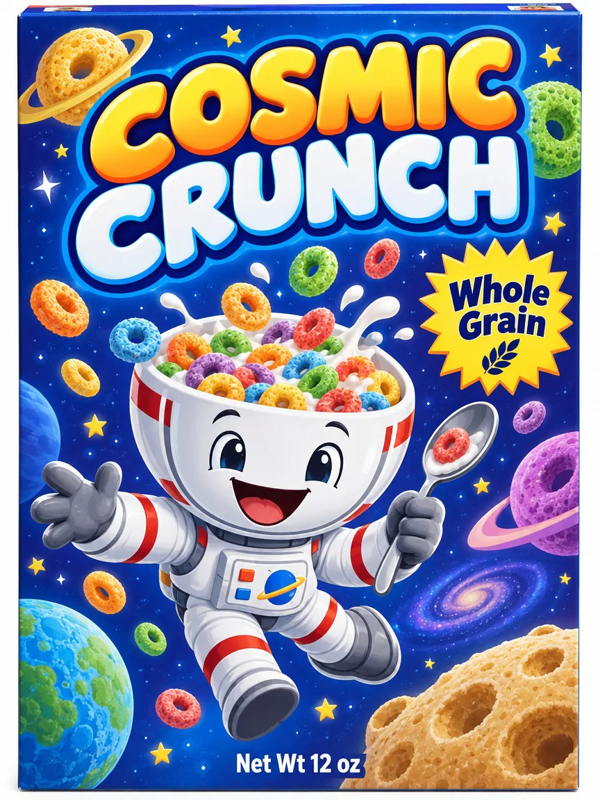 Cereal Box · Made with GPT Image 2.5 Sunburst