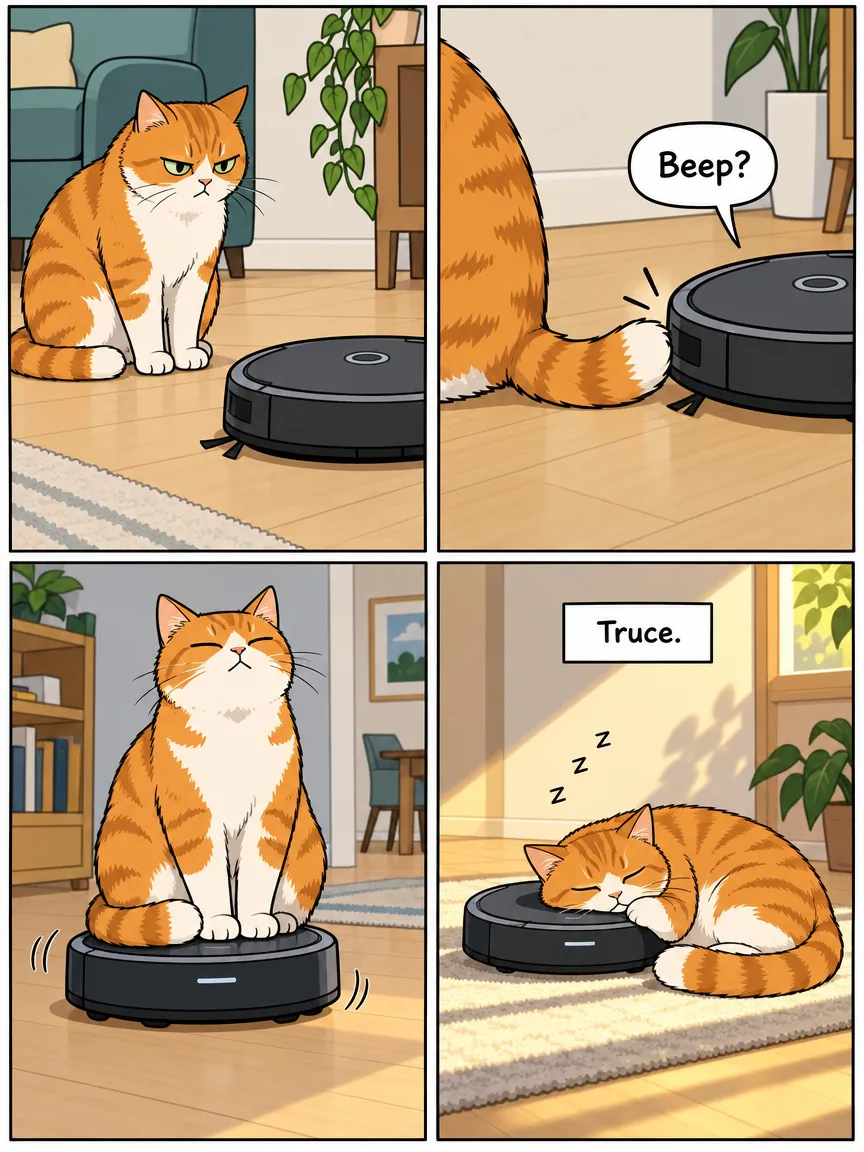 Cat Comic · Made with GPT Image 2.5 Sunburst