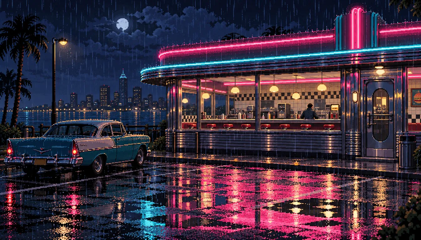 Pixel Diner · Made with GPT Image 2.5 Sunburst