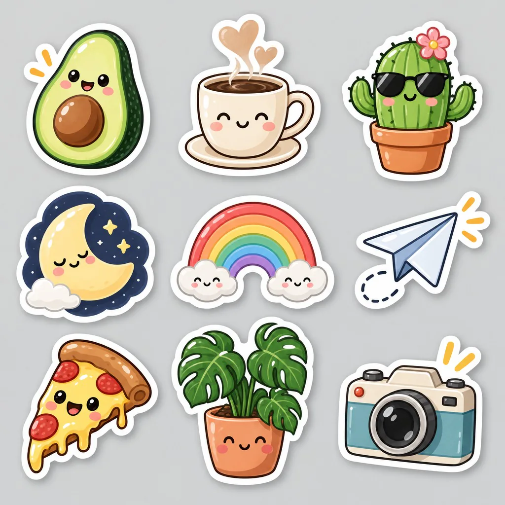 Sticker Sheet · Made with GPT Image 2.5 Sunburst