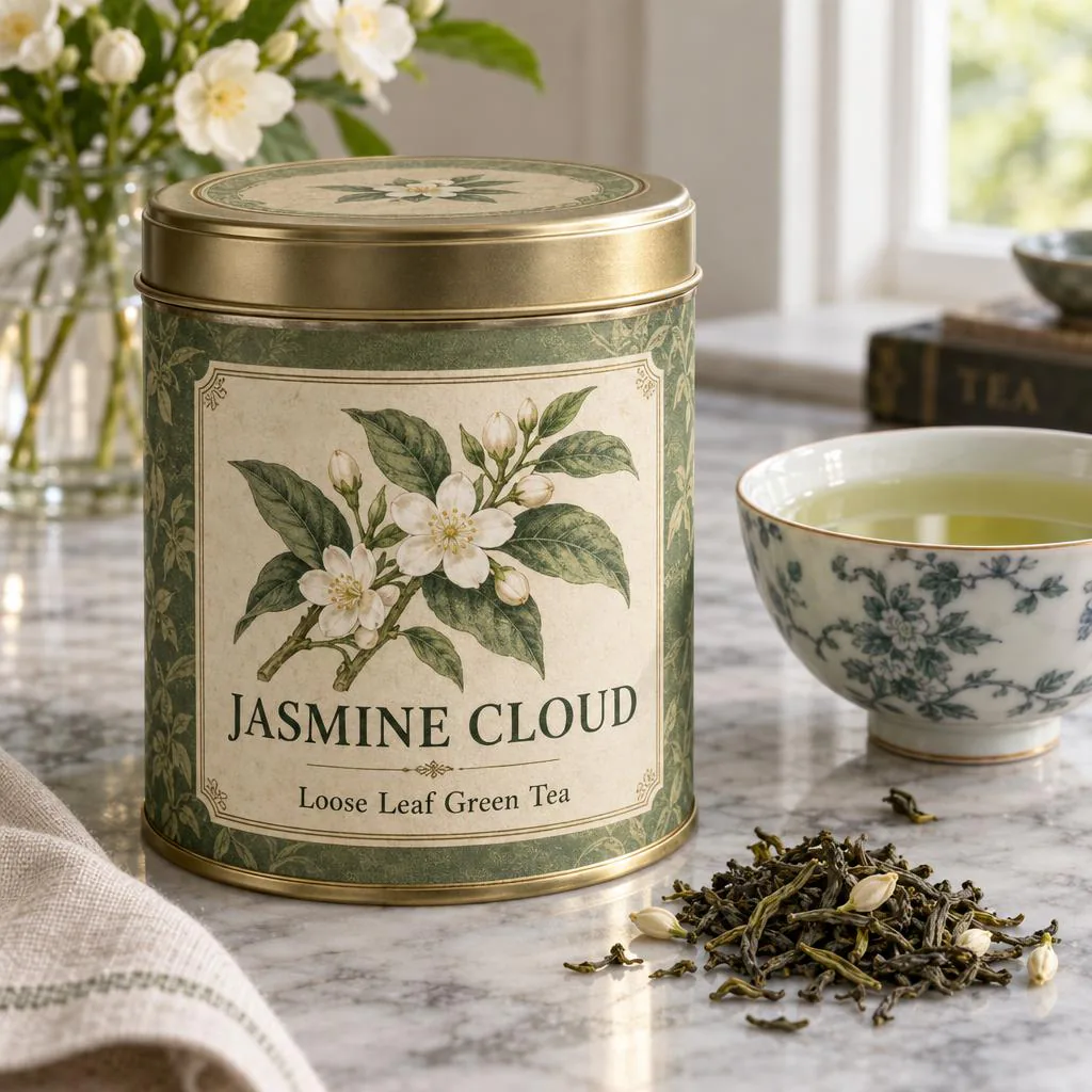 Tea Tin Label · Made with GPT Image 2.5 Sunburst