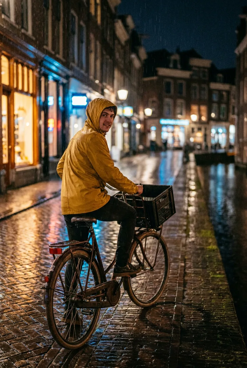 Rainy Ride, made with Nano Banana Pro