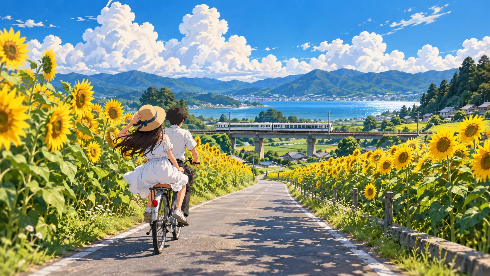 Sunflower Bike Ride, made with GPT Image 2.5 Sunburst