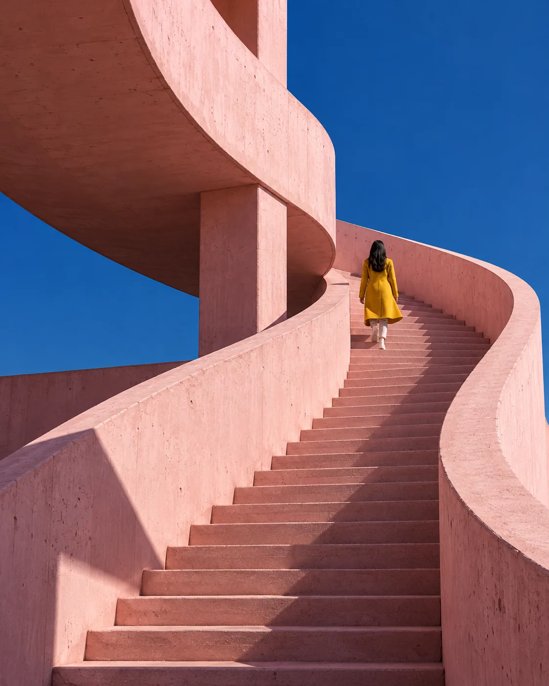 Pink Brutalist Stairs, made with GPT Image 2.5 Sunburst