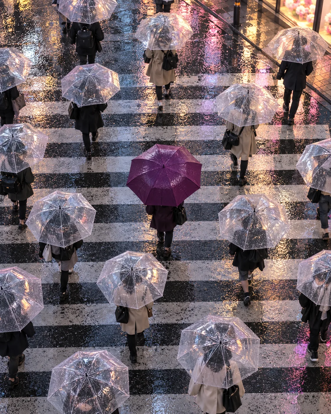Bubble Umbrella Crosswalk, made with GPT Image 2.5 Sunburst