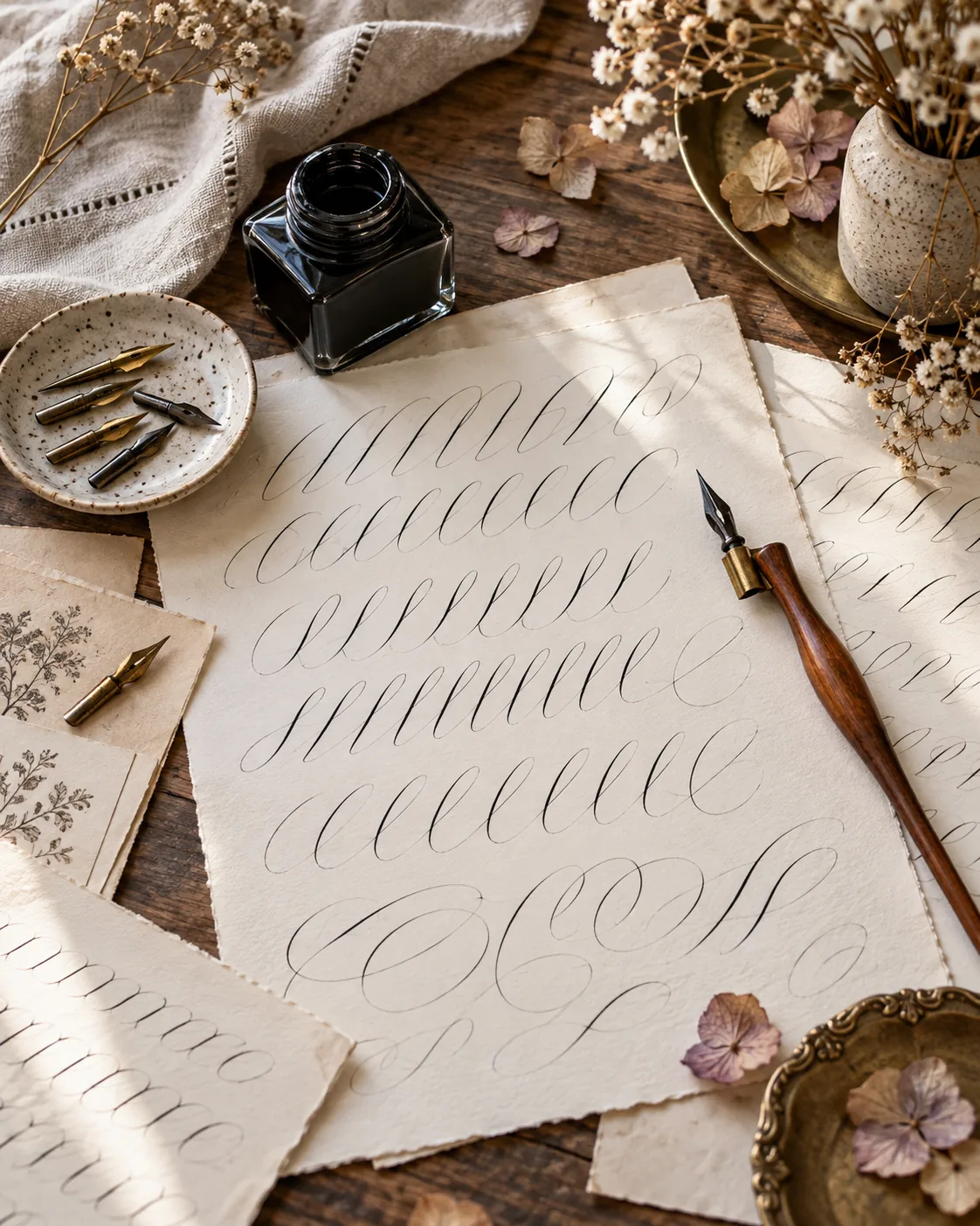 Calligraphy Practice, made with GPT Image 2.5 Sunburst