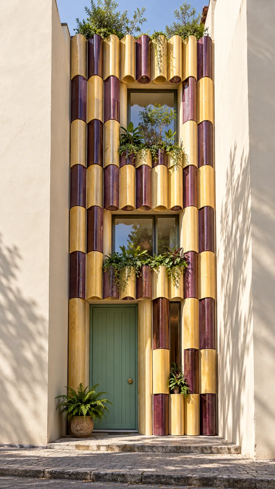 Ceramic Louver House, made with GPT Image 2.5 Sunburst