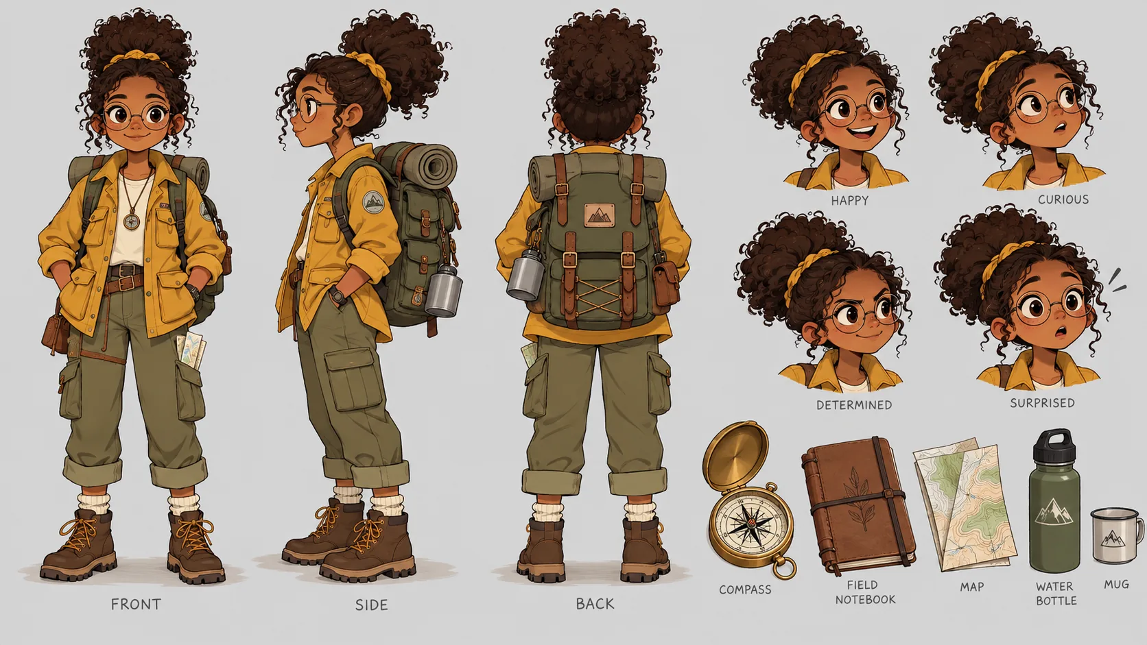 Explorer Character Sheet, made with GPT Image 2.5 Sunburst