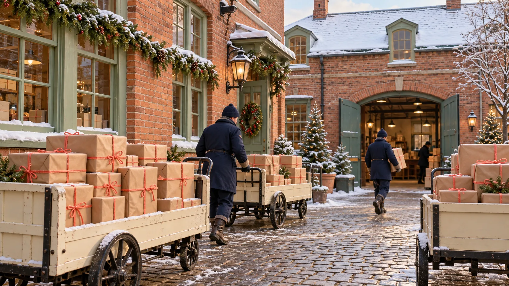 Christmas Parcel Courtyard, made with GPT Image 2.5 Sunburst