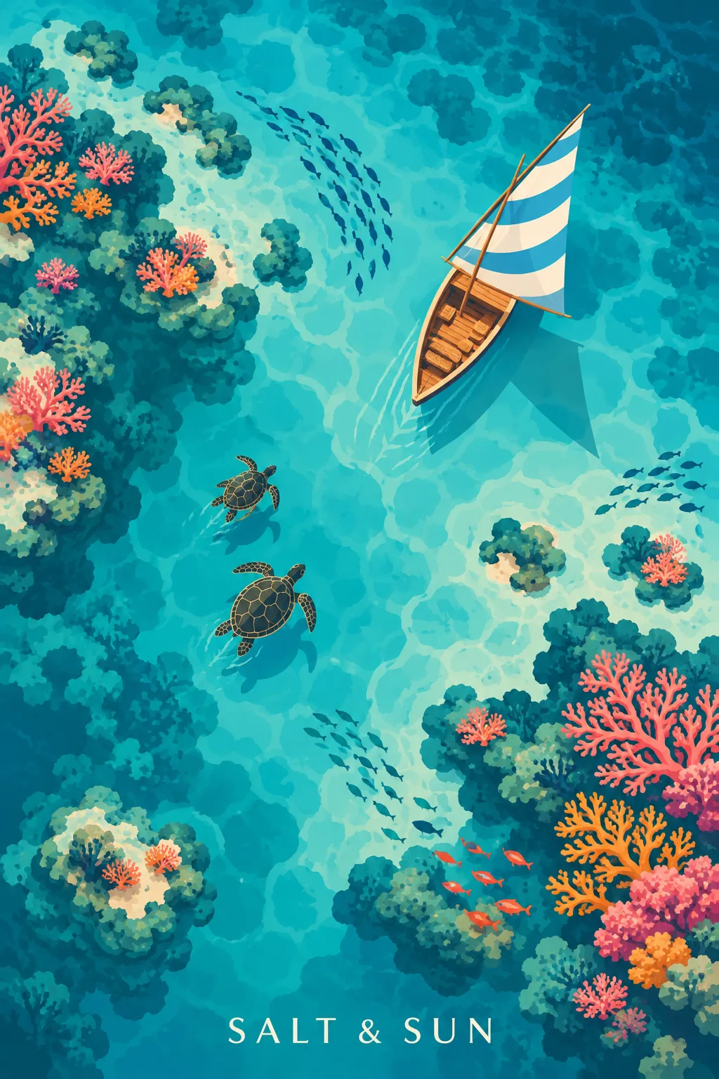 Coral Reef Poster, made with GPT Image 2.5 Sunburst