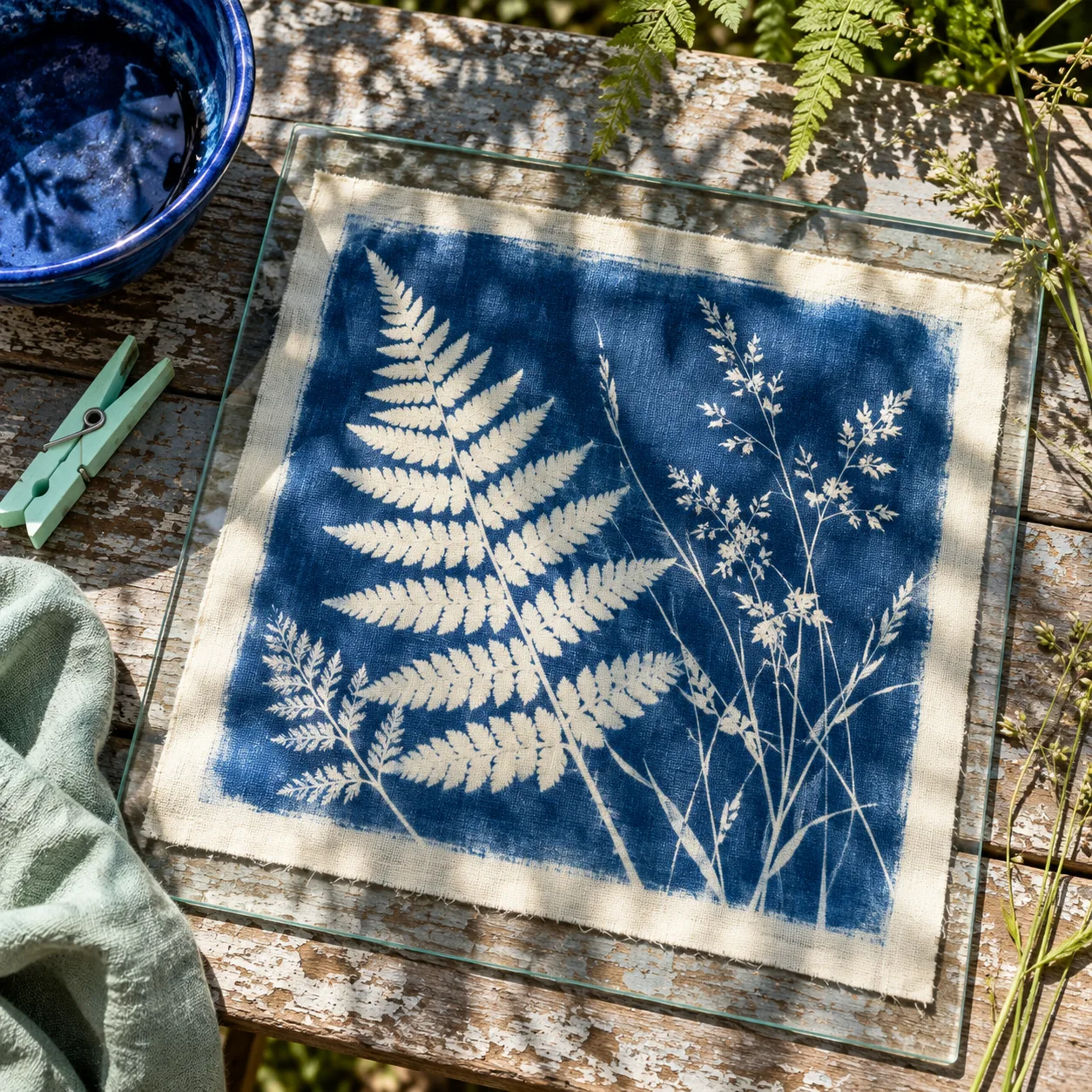 Sunprint Garden Cloth, made with GPT Image 2.5 Sunburst