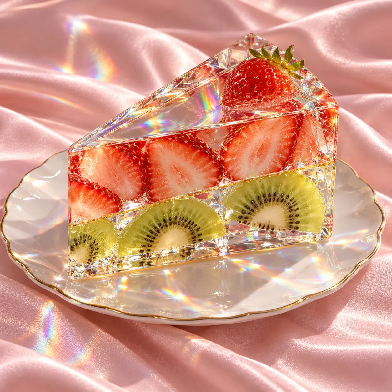 Glass Cake Slice, made with GPT Image 2.5 Sunburst