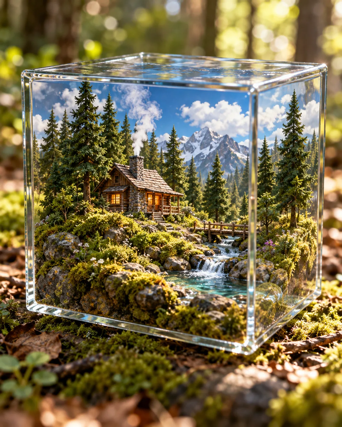 Cabin in a Cube, made with GPT Image 2.5 Sunburst