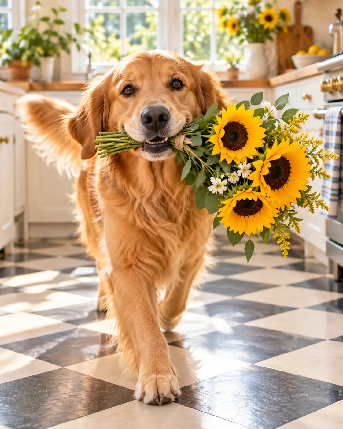 Delivery Dog, made with GPT Image 2.5 Sunburst