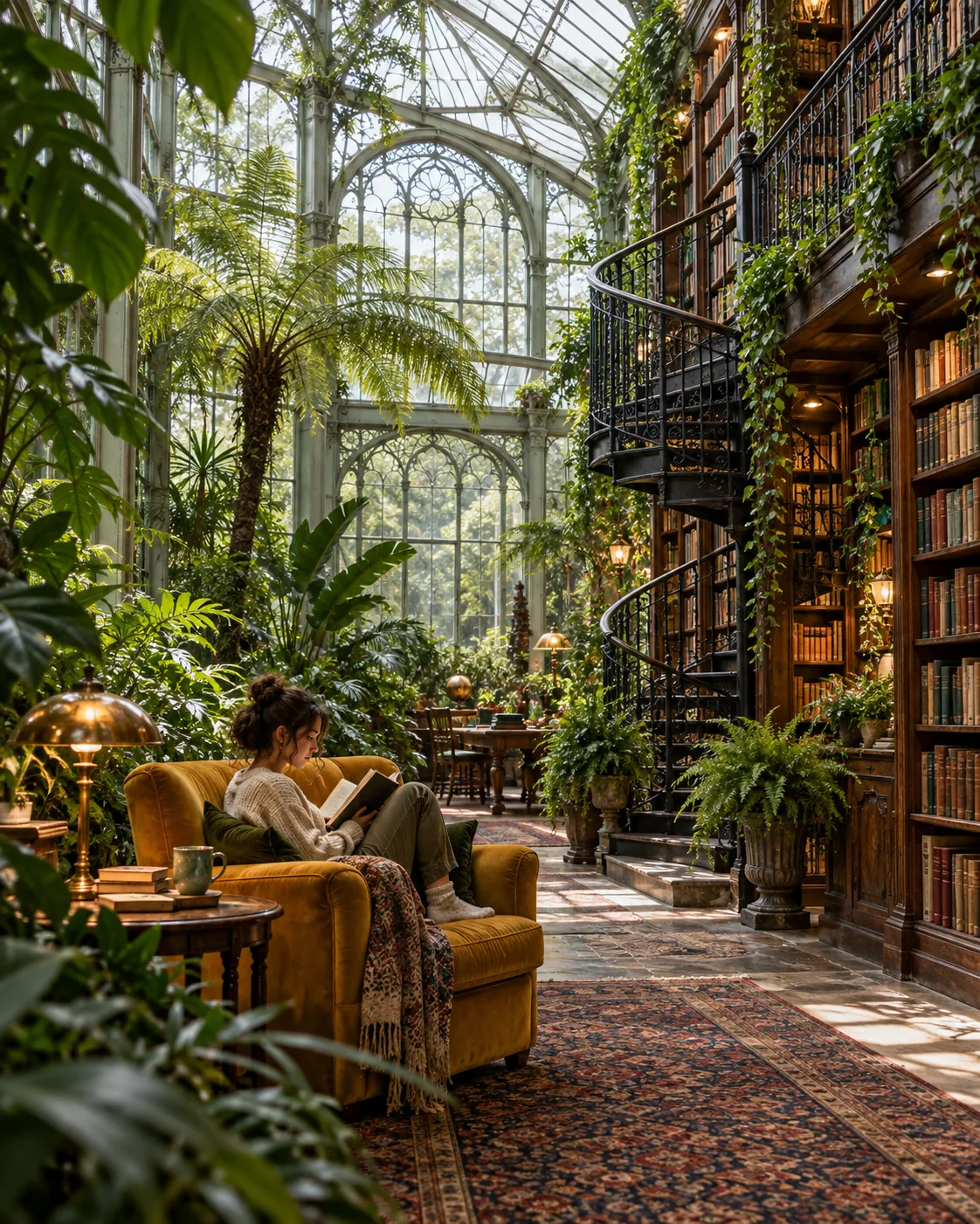 Greenhouse Library, made with GPT Image 2.5 Sunburst