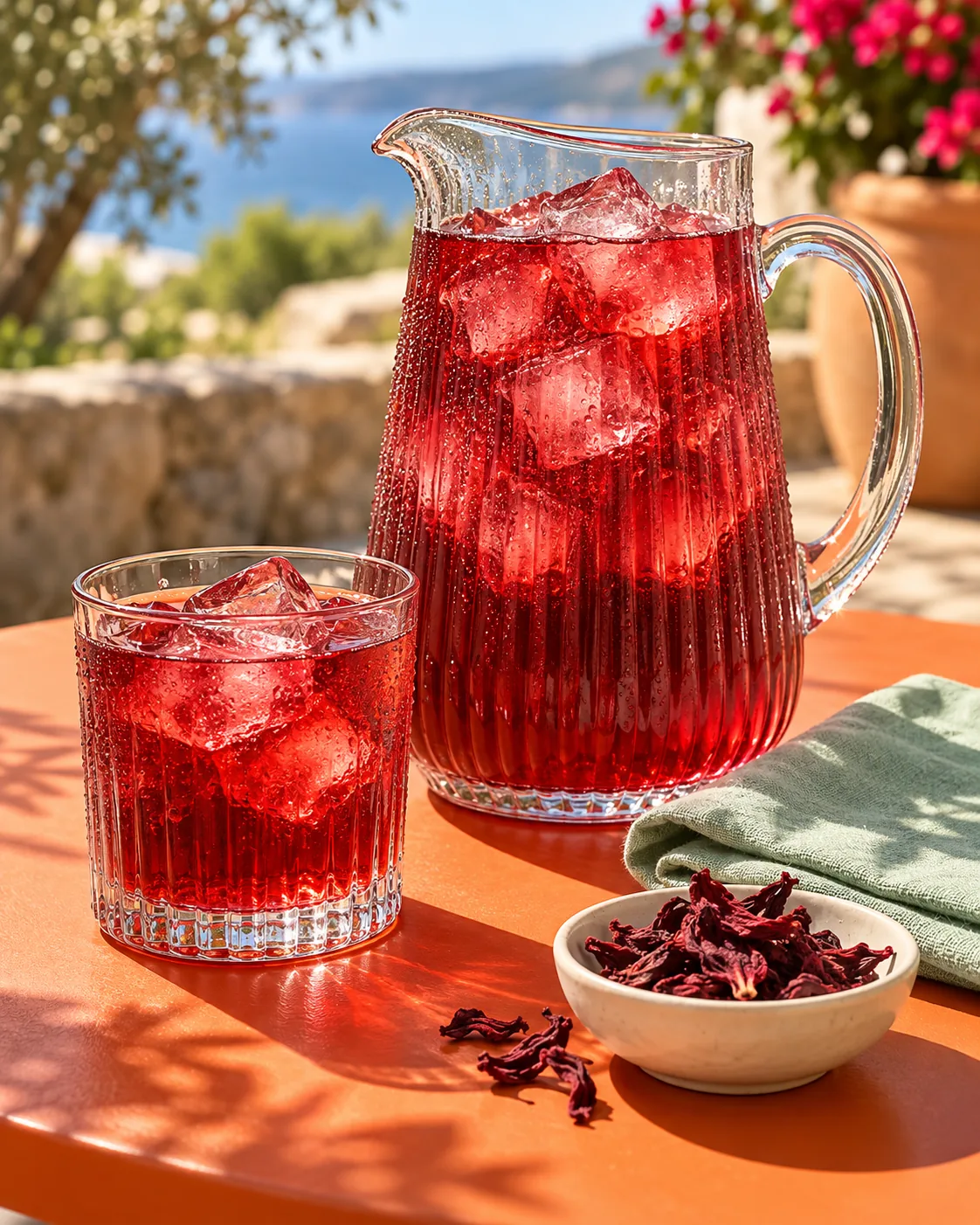 Hibiscus Ice Pitcher, made with GPT Image 2.5 Sunburst