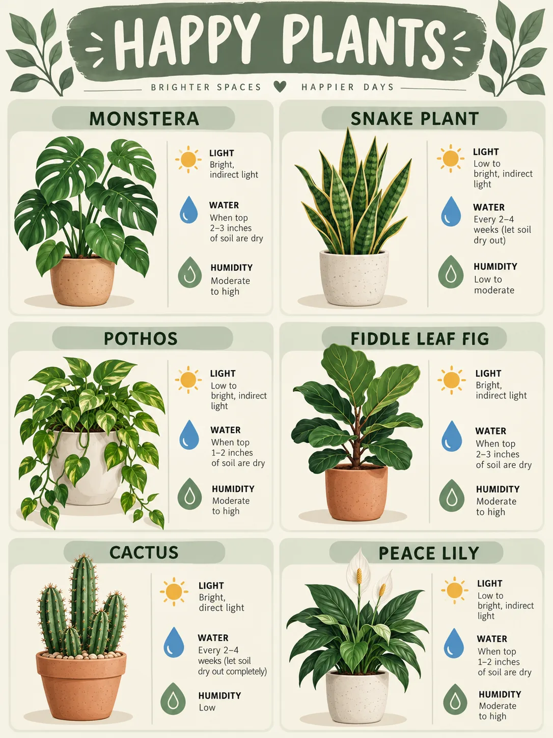 Houseplant Care Chart, made with GPT Image 2.5 Sunburst