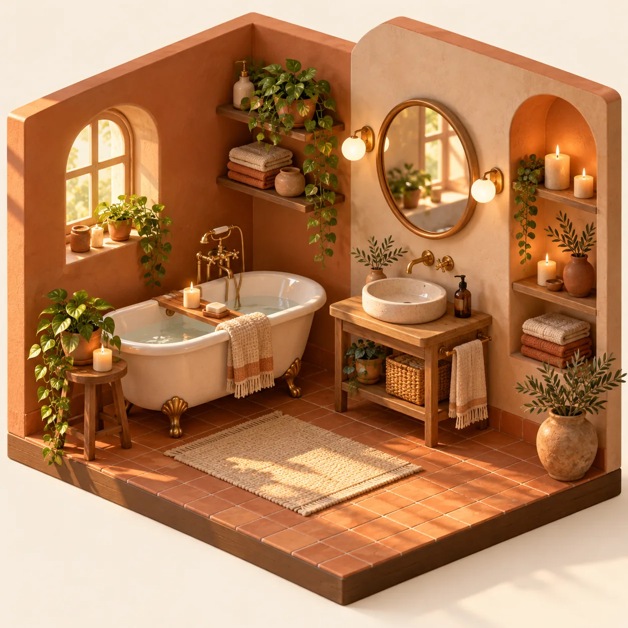 Terracotta Bathroom, made with GPT Image 2.5 Sunburst