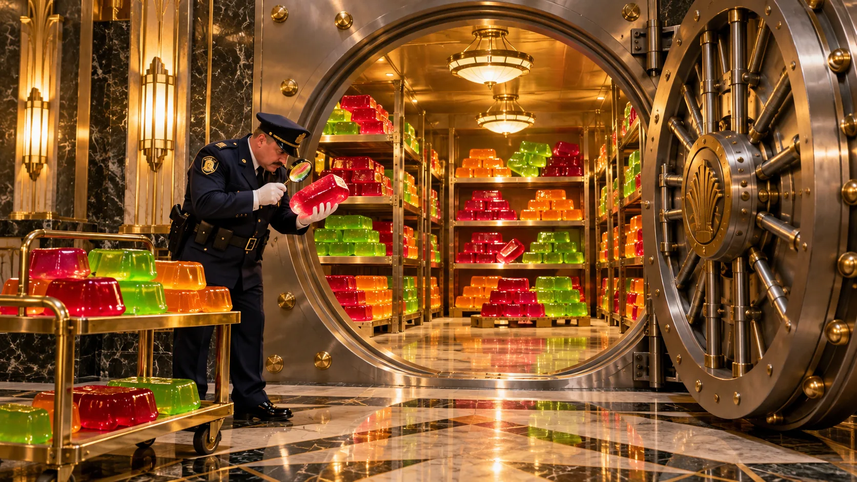 Jelly Bank Vault, made with GPT Image 2.5 Sunburst