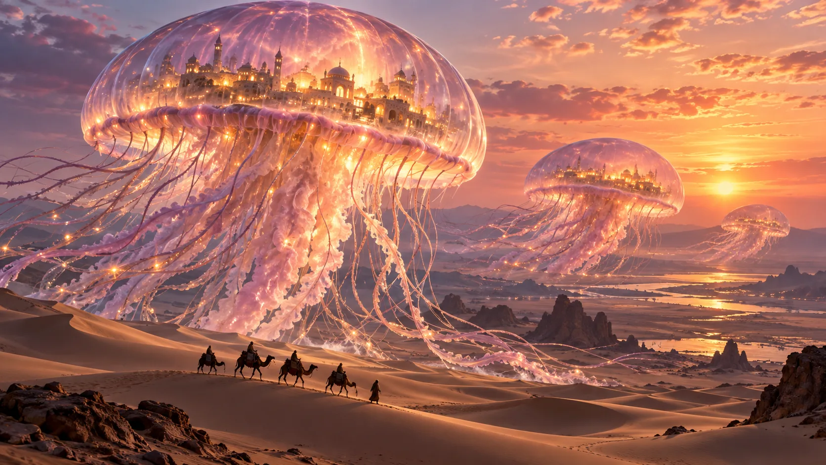 Jellyfish Cities, made with GPT Image 2.5 Sunburst