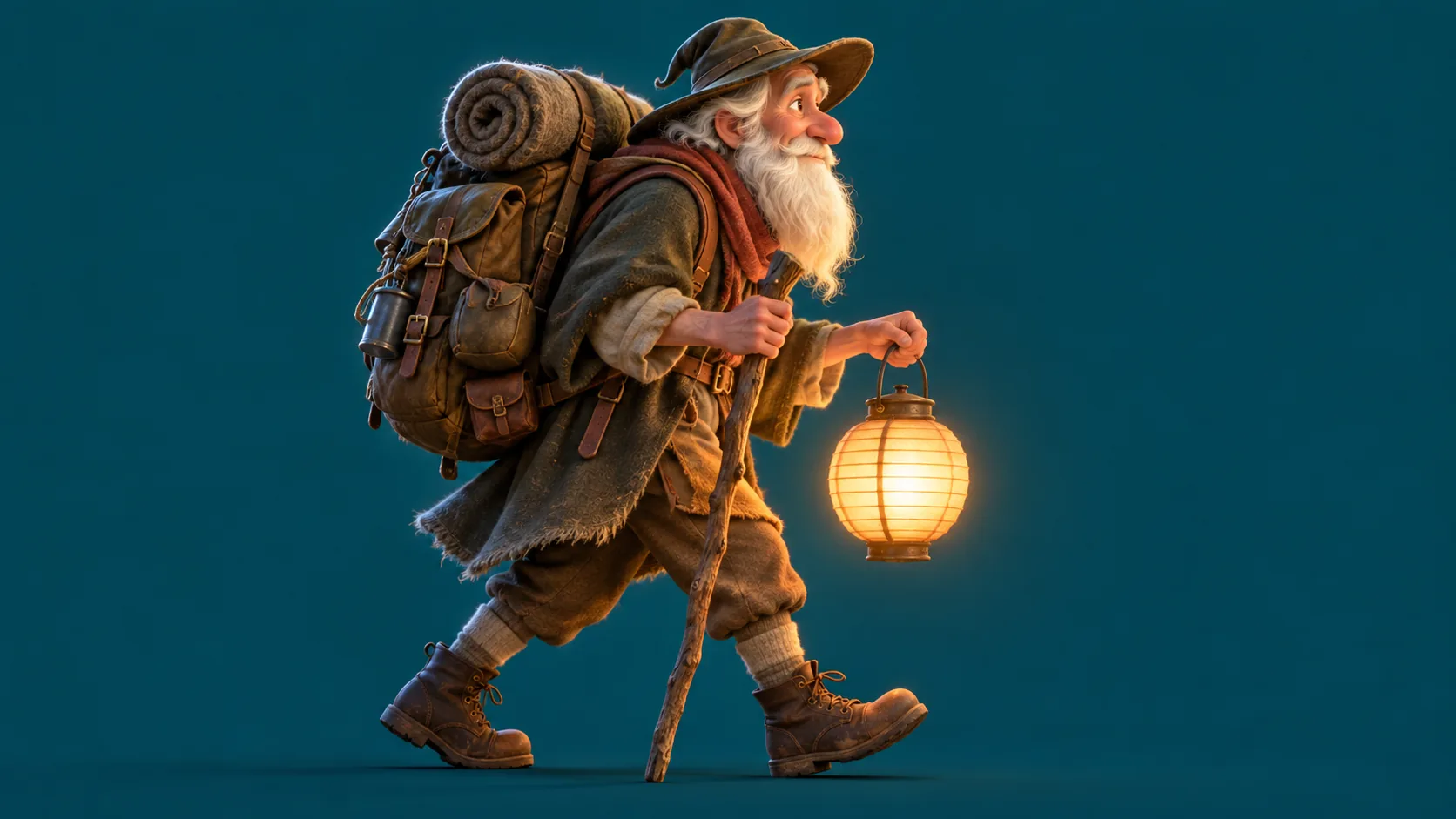 Lantern Hiker, made with GPT Image 2.5 Sunburst