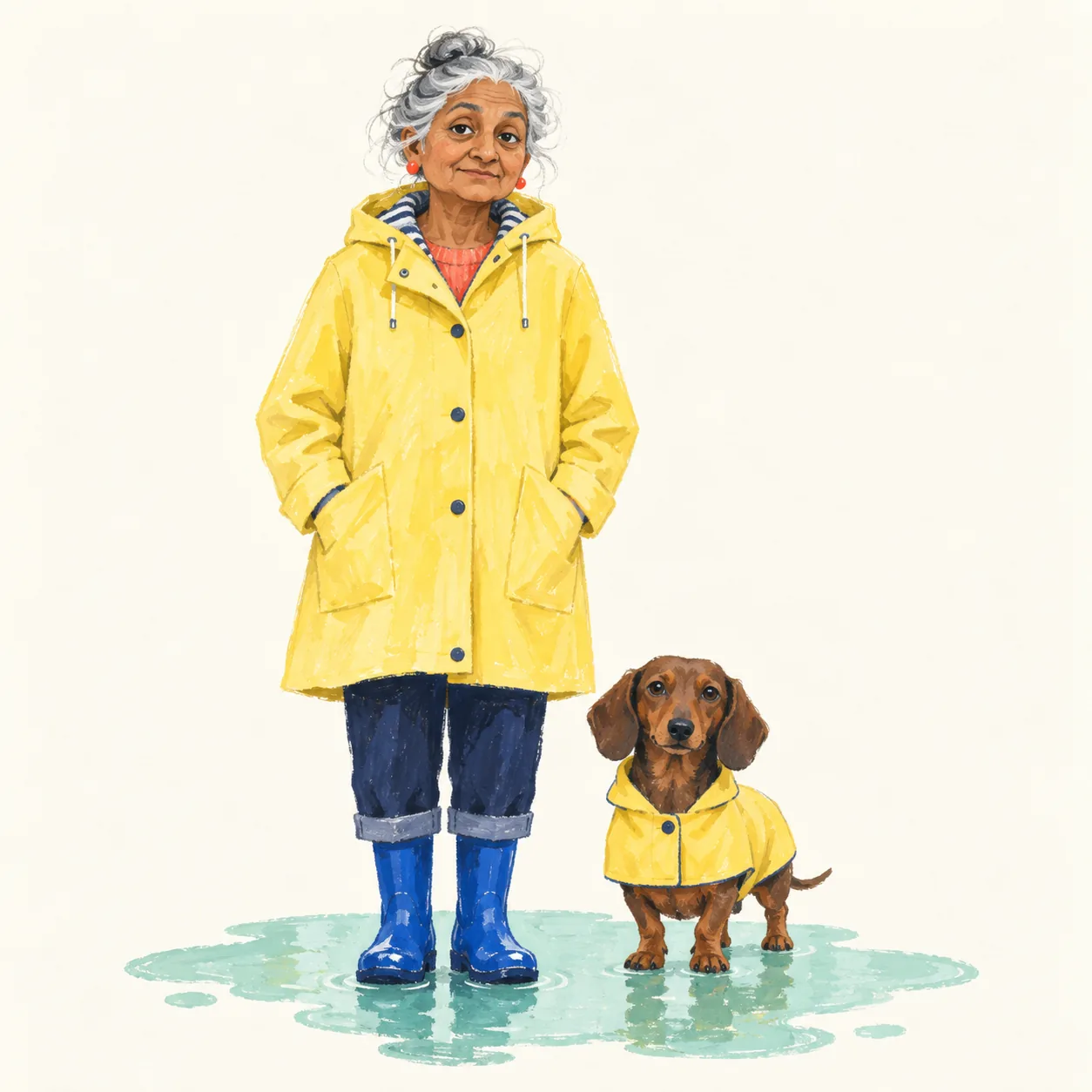 Matching Raincoat Walk, made with GPT Image 2.5 Sunburst
