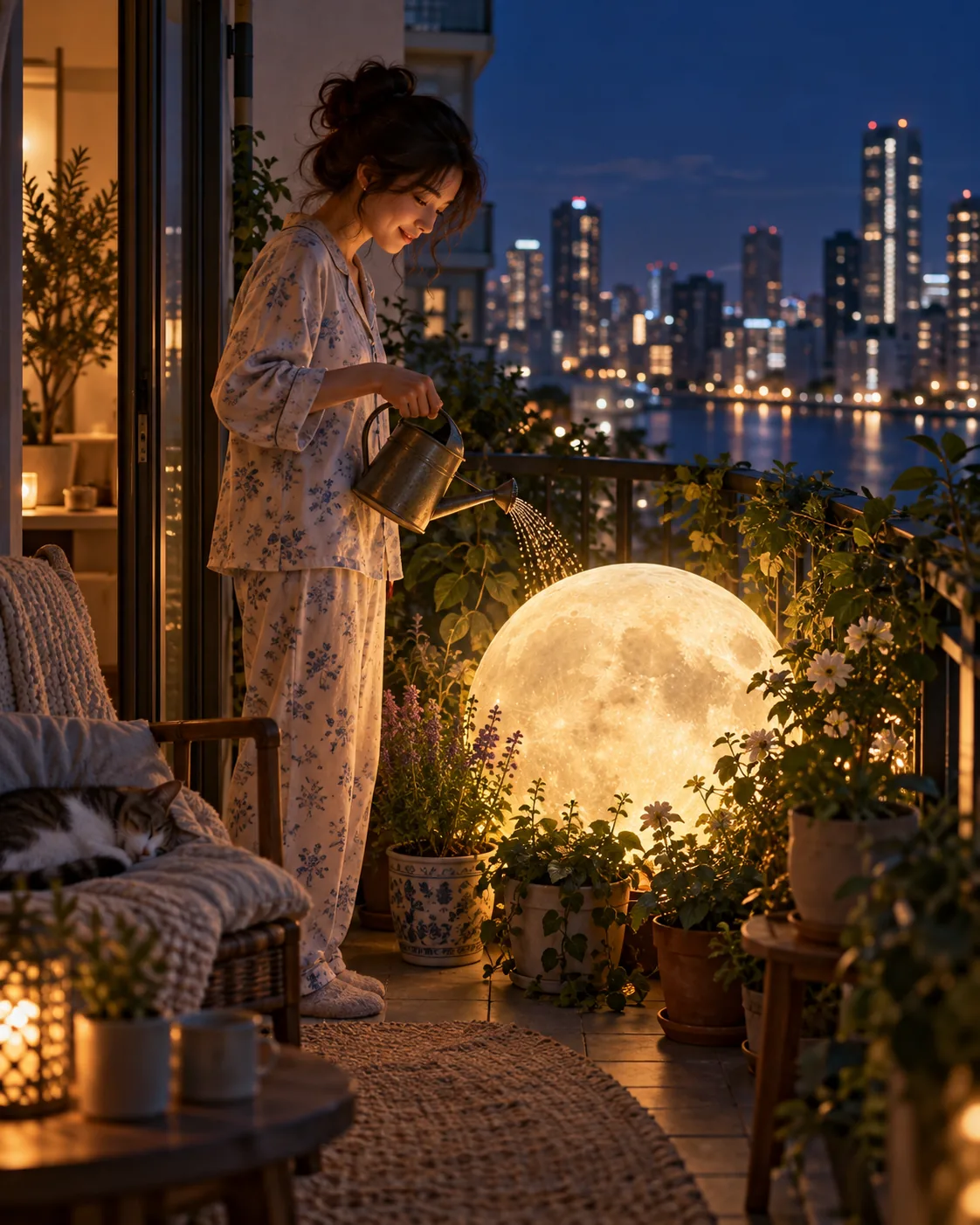 Moon on the Balcony, made with GPT Image 2.5 Sunburst