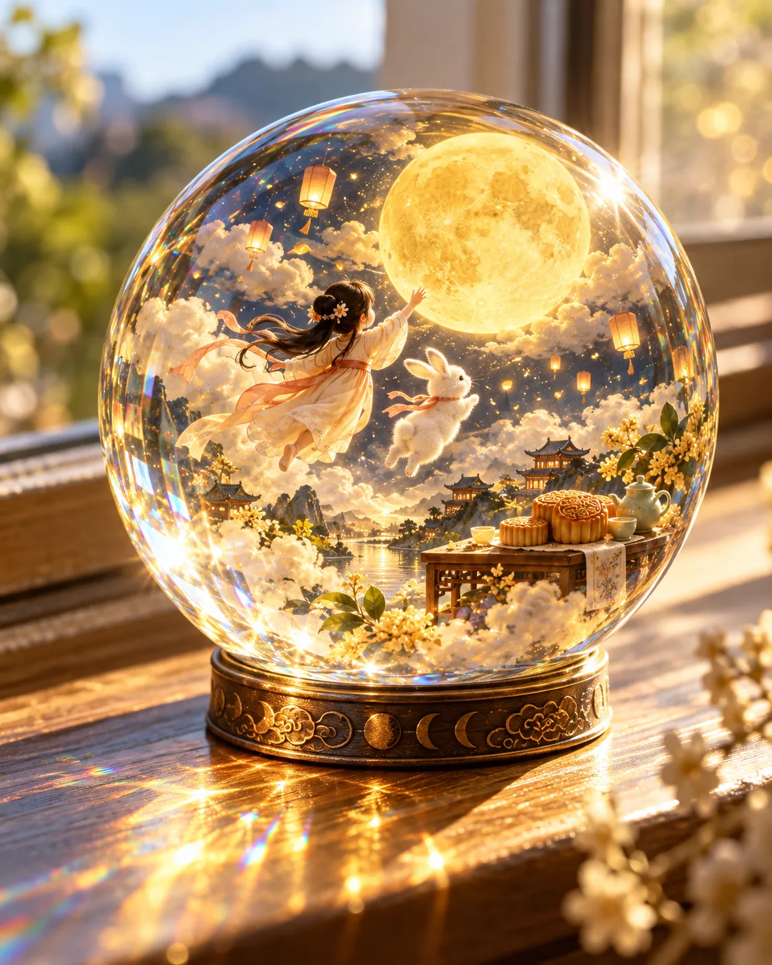 Mid-Autumn Snow Globe, made with GPT Image 2.5 Sunburst