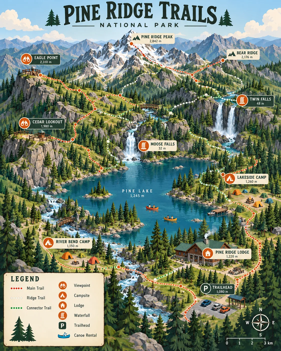 Park Trail Map, made with GPT Image 2.5 Sunburst