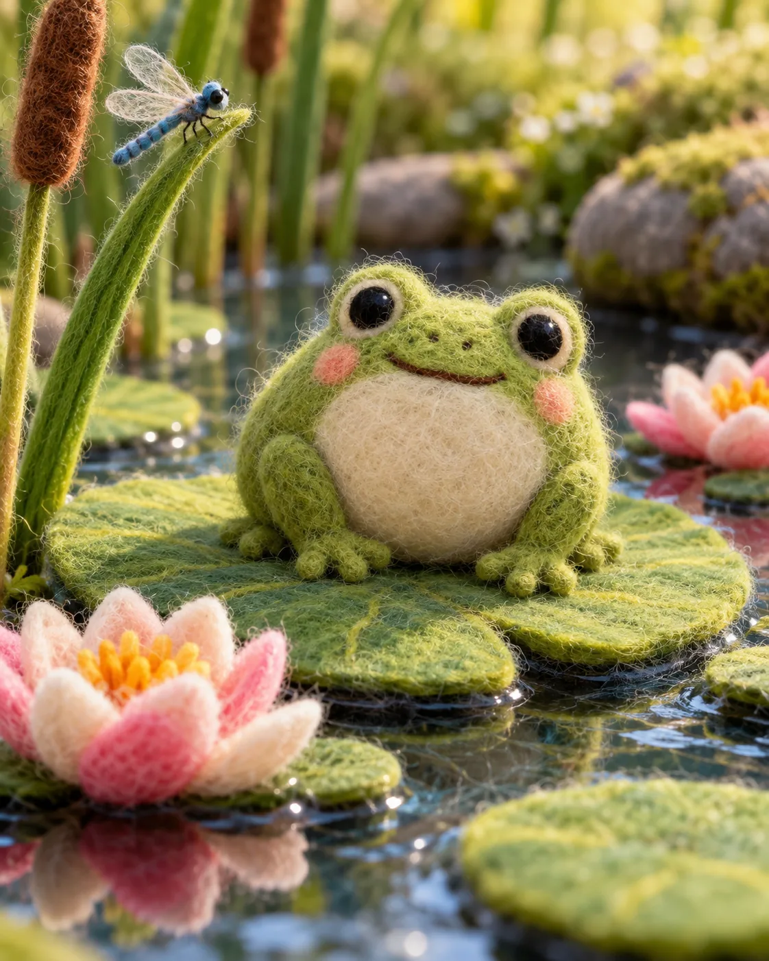 Felted Frog Pond, made with GPT Image 2.5 Sunburst