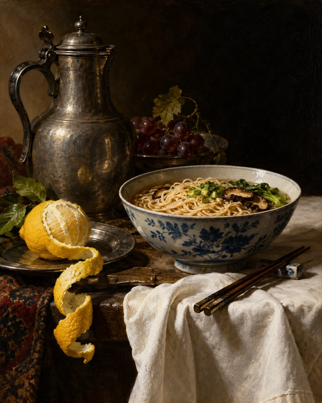 Noodles, Old Master, made with GPT Image 2.5 Sunburst