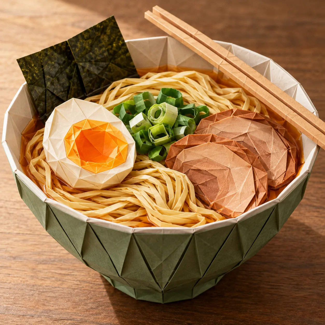 Origami Ramen, made with GPT Image 2.5 Sunburst