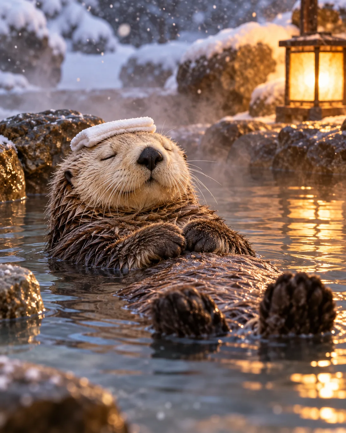 Otter Hot Spring, made with GPT Image 2.5 Sunburst