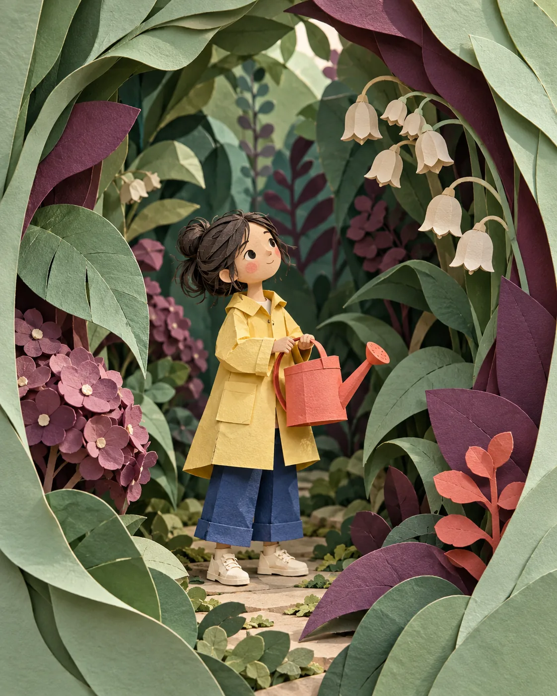 Paper Garden Visitor, made with GPT Image 2.5 Sunburst