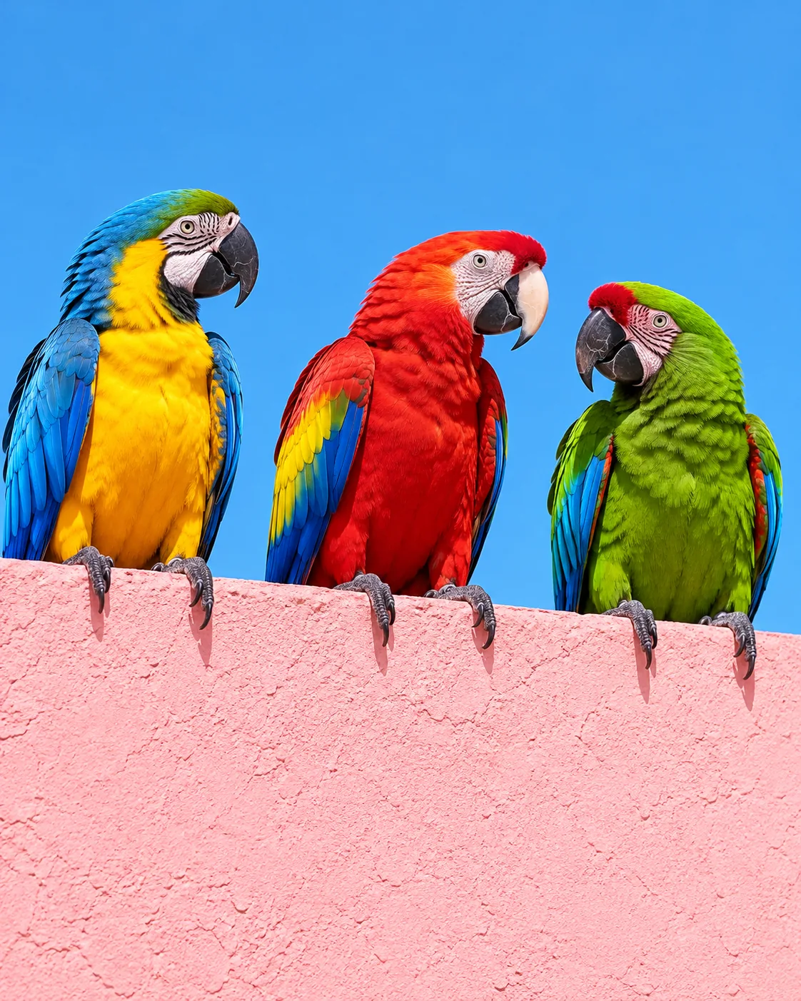 Parrots on a Pastel Wall, made with GPT Image 2.5 Sunburst