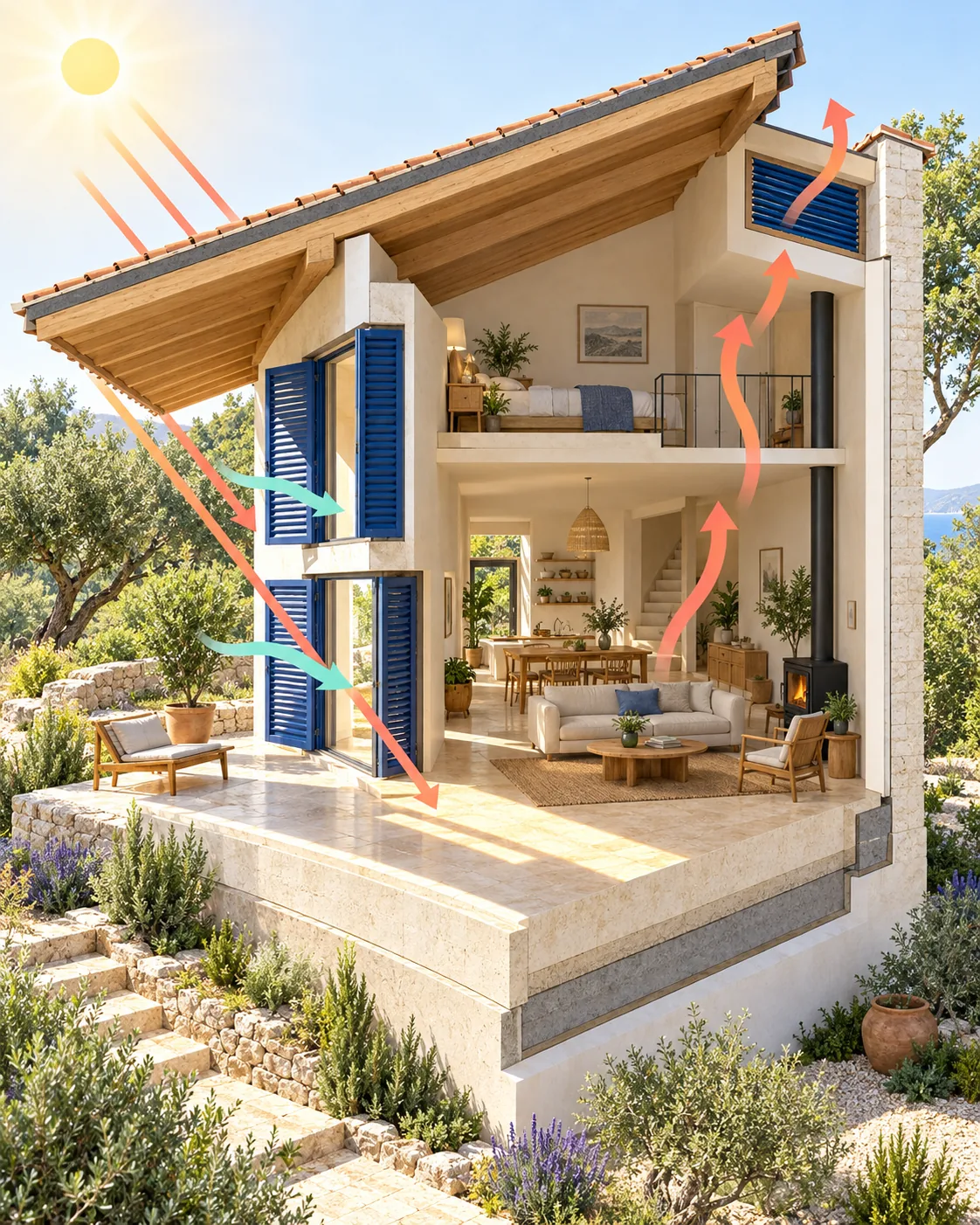 Passive House Section, made with GPT Image 2.5 Sunburst