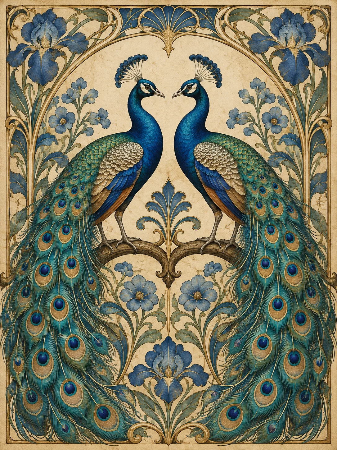 Twin Peacocks, made with GPT Image 2.5 Sunburst