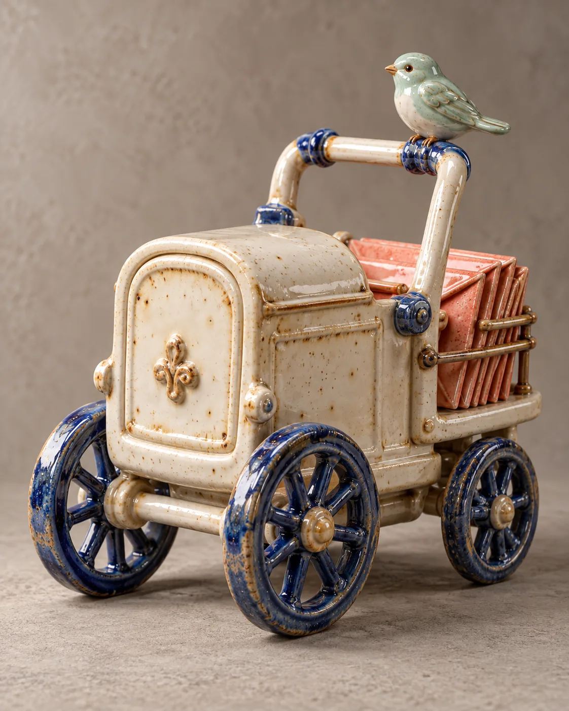 Porcelain Postal Cart, made with GPT Image 2.5 Sunburst