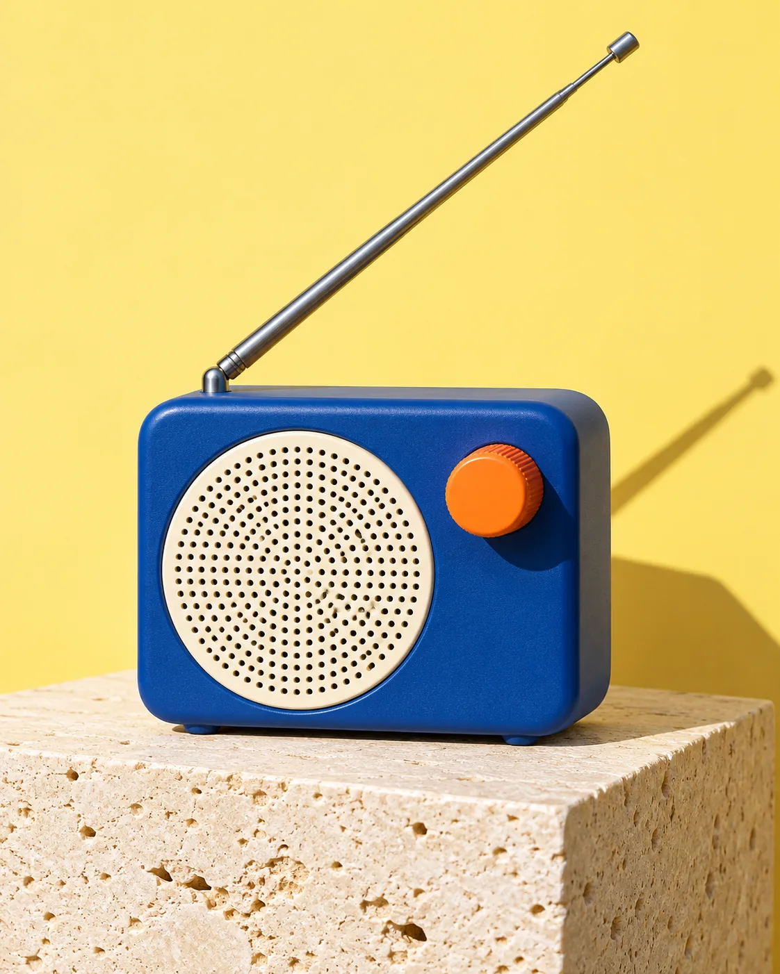 Portable Radio Pedestal, made with GPT Image 2.5 Sunburst