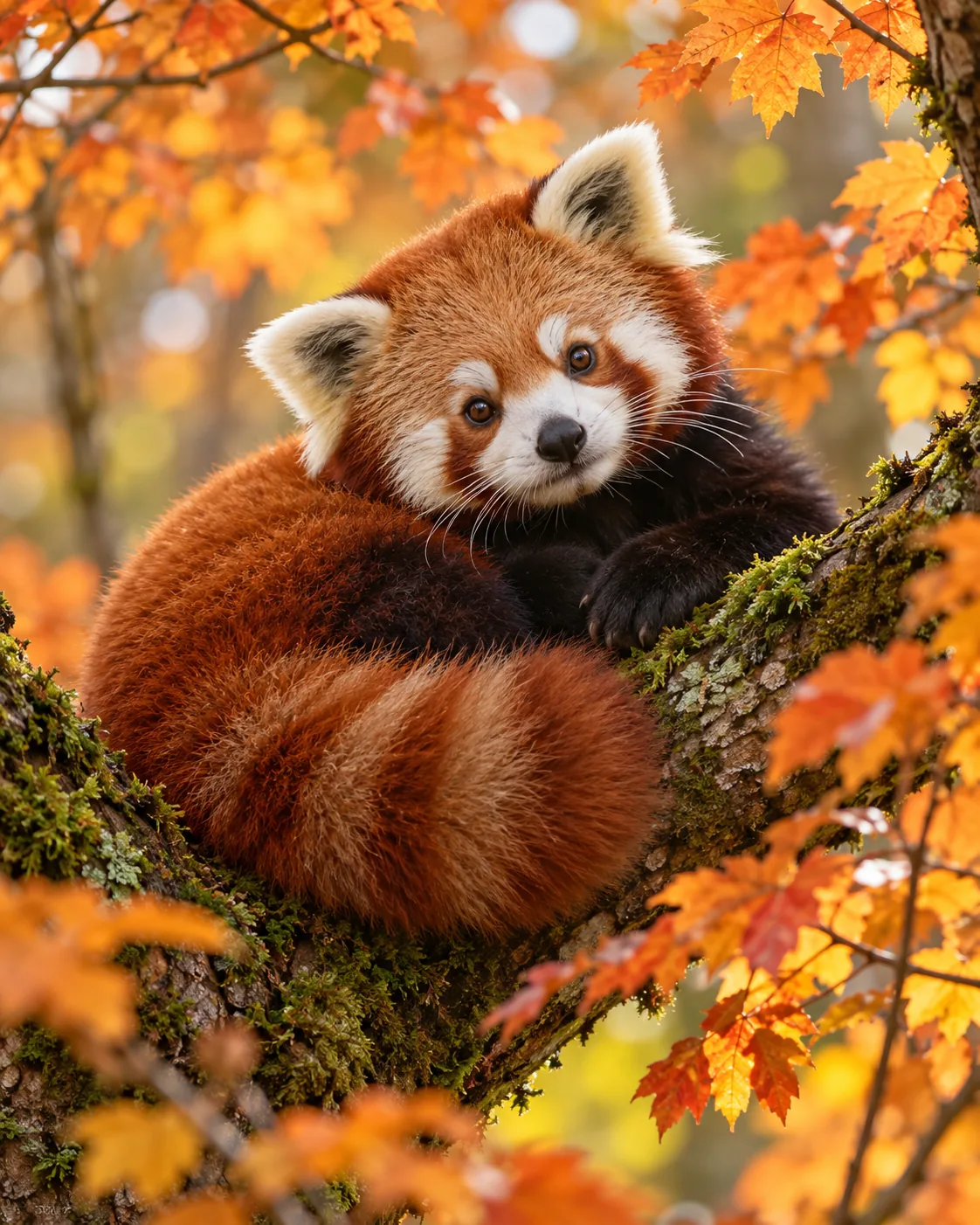 Red Panda in Autumn, made with GPT Image 2.5 Sunburst