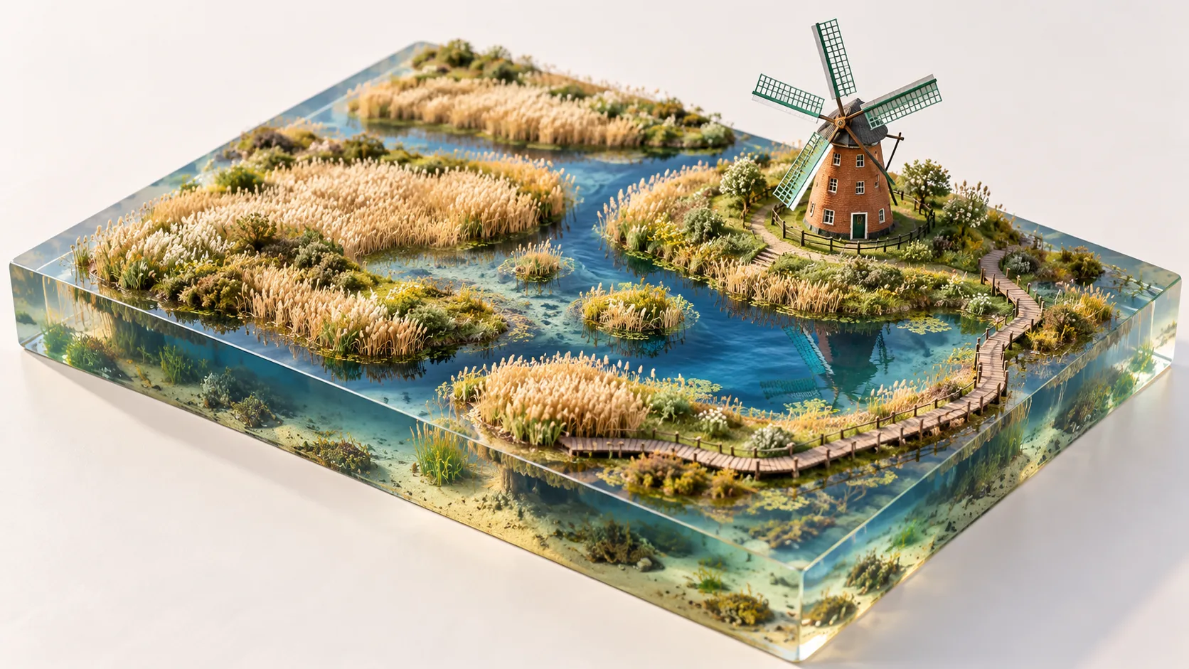 Resin Windmill Marsh, made with GPT Image 2.5 Sunburst