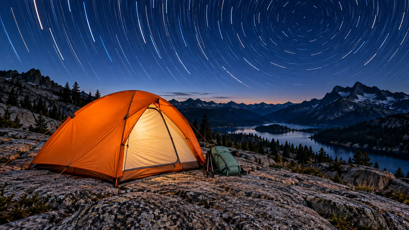 Ridge Tent Startrails, made with GPT Image 2.5 Sunburst